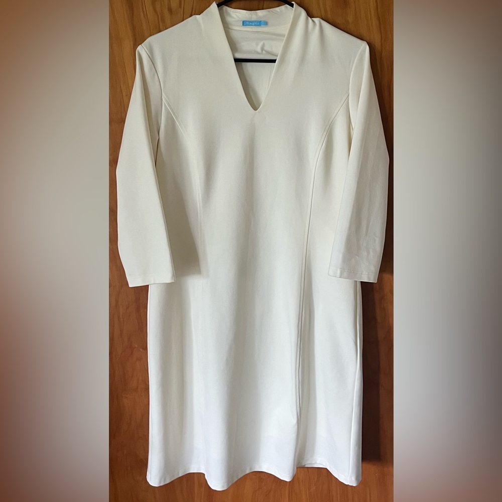 J. McLaughlin Cream Long Sleeve Dress